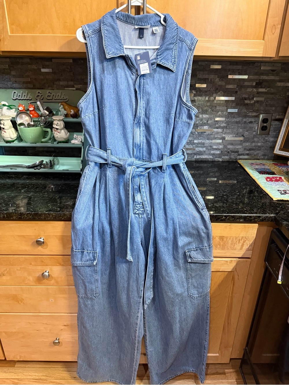 NWT Univeral Thread Denim, Sleeveless, Zip up Romper